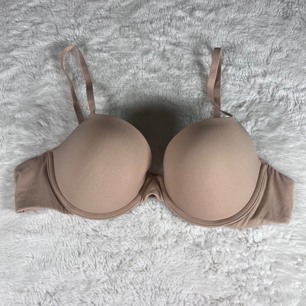 SKIMS Ultimate Bra Nude Tan Underwire Padded Smooth T-Shirt Bra 38A RN158973 - Picture 3 of 9
